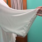 Miami  White open front cardigan kimono with Pom-Pom Trim Photo 4