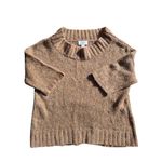 Ann Taylor LOFT M Lightweight Heathered Neutral Beige Half Sleeve Mohair Blend Sweater Photo 6