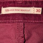 Levi's  725 High-Rise Maroon Corduroy Bootcut Jeans Womens 30 Velvet Ribbed Pants Photo 2