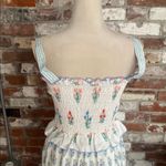 Floral White and Blue Maxi Dress Size L Size L Photo 4