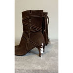 Bisou Bisou Women's  Brown Suede Ankle Boots Size 7.5 Photo 7