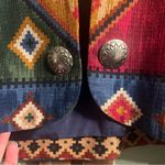 Vintage 90s Southwestern Aztec Crop Blazer Cowgirl Wraps Brand Size SMALL Gold Photo 3
