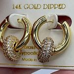 Do Everything In Love NWT 14K GP “” CZ ring hoop earrings Photo 4