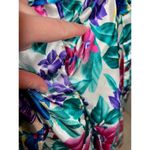 Adonna robe satin floral purple teal pink Photo 1