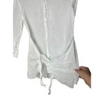 Theory ‎ Linen Button Down Tie Front Top Blouse Size P Photo 3