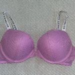 PINK - Victoria's Secret Victoria Secret PINK Lace Purple Push Up Padded T Shirt Bra 32B Underwire Photo 1