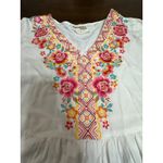 Savanna Jane Boho Festival Western Embroidered Top Women Large Colorful Peasant White Photo 6
