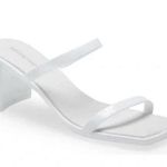 Jeffrey Campbell Elegant White Chunky Block Heel Sandals. Size-9 Photo 0