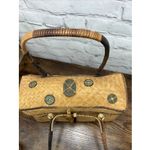 Vintage Straw Handmade Bag Summer Beach Weave With Lid Chinese Accents Photo 4