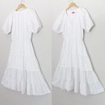 Betsey Johnson  White Spectator Tiered Midi Dress Prairie Cottagecore Confetti Photo 3