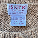 Vintage SKYR Shetland Wool Cardigan Size 40 Med Heavy Knit Tan Green 20x24 EUC Brown Photo 3