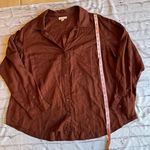 Knox Rose Brown Womens Button Down Shirt NWOT Size 1X Plus Photo 1