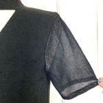 Tahari cut-out choker sweater top, NEW ladies small black short sleeve V-neck Photo 1