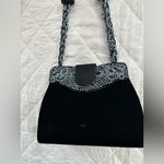 Vintage Rare Elegant Black Beaded Women's Bag 90s Photo 4