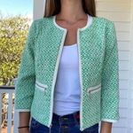 CAbi Cover Tweed Green Cropped Zip Jacket. Size 12. Photo 1