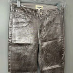 L'Agence L’agence Women’s Silver Metallic Margot Cropped High Rise Skinny Jeans Size 25 Photo 4