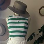 Babaton ARITZIA  sleeveless striped knit‎ top green white Womens SIZE LARGE Photo 2