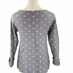 Cynthia Rowley Casual Gray Polka Dot Scoop Neck Knit Sweater Photo 5