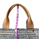 COCOBELLE BUZIO COWRIE & RAFFIA X LARGE TOTE BAG Black Photo 8