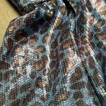 Betsey Johnson Betsy Johnson Evening Metallic Blue Leopard Print Prom/Homecoming/Wedding Dress Photo 7