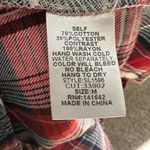 She & Sky  Classic Cotton Flannel Shirt Size Medium Red White Blue Plaid Photo 7