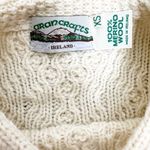 Aran Crafts Cable Knit Wool Sweater Women's Made in Ireland Cream XS Photo 2