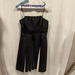 Laundry by Shelli Segal Beautiful Y2K silk accordion pleat black bow tie strapless classic luxury dress Photo 10