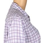 Paige  Lavender & White Plaid cotton button down shirt with chest pocket Medium Photo 3