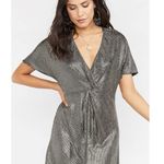 Show Me Your Mumu NWT Get Twisted Disco Glitz Silver Metallic Mini Dress Photo 0
