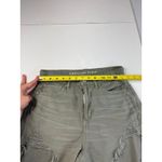 American Eagle  Olive Green Distressed Denim Shorts High Waisted Size 2 Photo 3