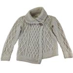 Carraig Donn Cable Knit Merino Shawl Collar Medium Cardigan Sweater Ireland Tan Photo 0