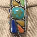 BARSE Sterling Silver Turquoise Coral Lapis Cabochon Thai Weave Toggle Bracelet Photo 10