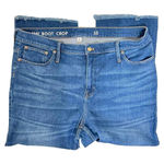 J.Crew Womens Blue Demi-Boot Crop Denim Jeans Raw Hem BA628 Mid-Rise Sz 35 Photo 0