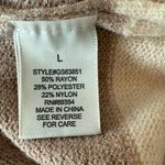 Luxe  Cream and Tan Striped Cowl Neck Sweater Photo 6