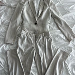 Elegant Beige Blazer and Pants Set Size 2 Photo 0