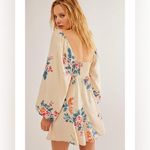 Free People  Francesca Ivory Floral Long Sleeve Mini Dress M Photo 2