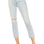 AGOLDE  Women’s Size 26 Shatter Blue Wash Riley High Rise Straight Crop Jeans Photo 0