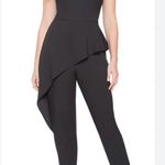 Eloquii  Sleeveless Jumpsuit with Asymmetrical Peplum in Black - Size 14 Photo 0