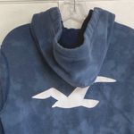 Y2K Hollister Blue Tie Dye Logo Hoodie Sweatshirt Women's Small Pullover Comfy Photo 9