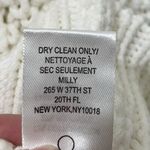 Milly  Chunky Knit White Cropped Fisherman Sweater Pullover Women’s Size P Photo 6