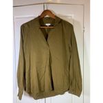 Garnet Hill Garnet‎ Hill Popover Lagenlook Blouse Womens 8 Brown Lyocell Flowy Office Church Photo 1