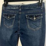DIAMANTE Distressed Y2K Mid‎ Rise Skinny Stretch Jeans Size 9 Blue Photo 4