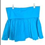 Free People  Bubble Ruffle ‘Milo’ Drop Waist Mini Skirt Tropical Blue Size Medium Photo 2