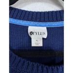Stylus Navy Blue Crewneck Textured Knit Pullover Sweater Women's Size XL Photo 3