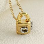Coach  Signature Padlock and Key NecklaceGold Chain and Silver Key Photo 3