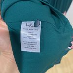 Lulus Lulu’s Teal Floral Print Pleated Open Back Maxi Dress Size L Photo 5