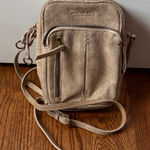 American Leather Co. Cleveland Leather Crossbody Gold Shimmer Suede Photo 0
