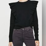 AG Adriano Goldschmied NWT Black Ruffled Sweatshirt Photo 0