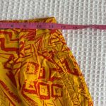 Vintage 80sCosby high waisted, pleated, wideleg abstract pattern cuffed shorts S Orange Photo 6