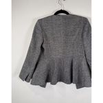 Max Mara Women Blazer Gray Tweed Full Zip Virgin Wool Silk Italian Jacket Size 2 Black Photo 10